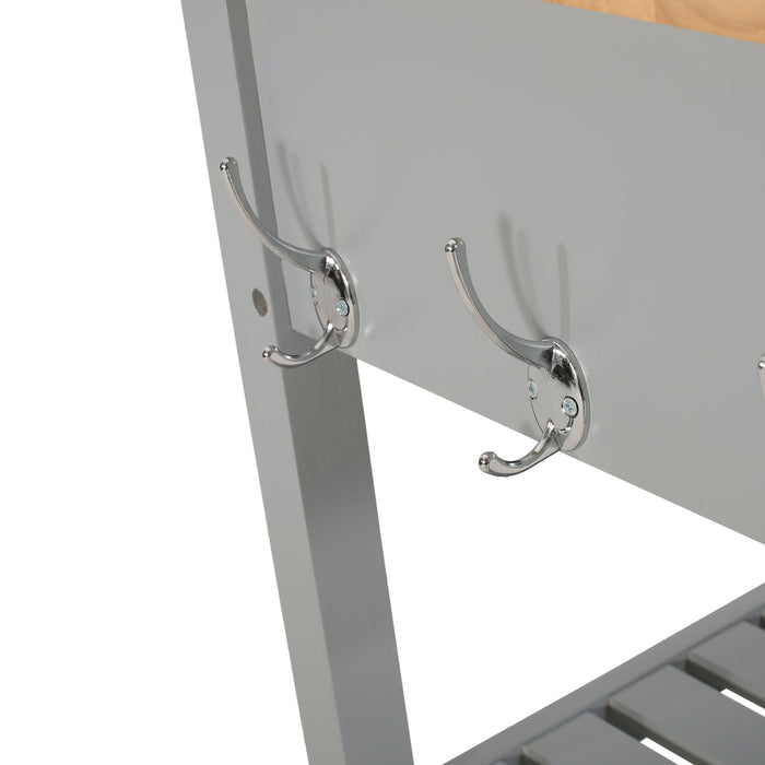 Aidah - Contemporary Kitchen Cart With Wheels - Gray