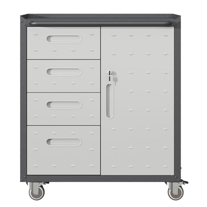 Sturdy Metal Tool Storage Cabinet With Wheels Durable Garage, Office & Home Organizer Steel