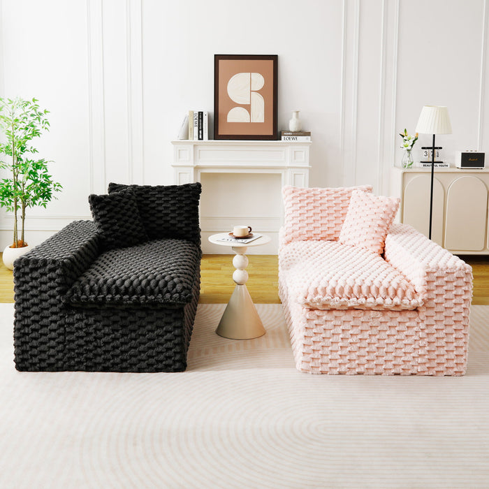 Multifunctional Sofa Pink Black, Fits 4 People