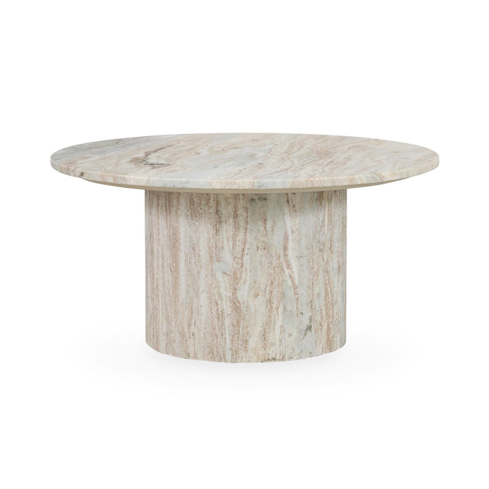 Amberly - Marble Round Coffee Table - Gray