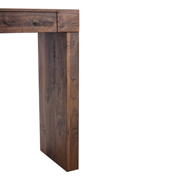 Console Table With Double Drawers - Walnut
