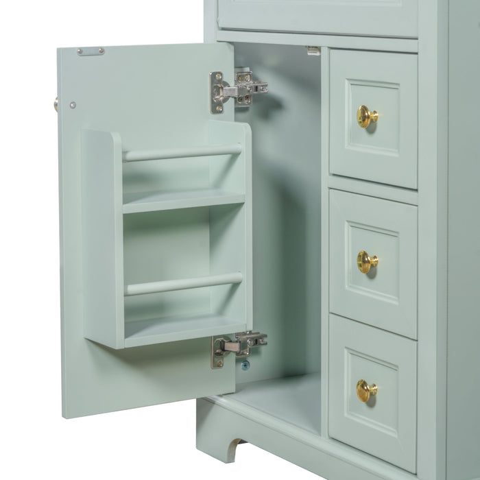 Modern Bathroom Vanity With Sink, 3 Drawers & Cabinet With 2 Tier Door Storage