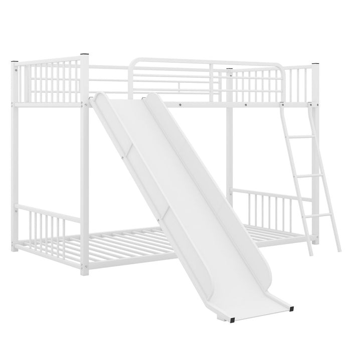 Metal Bunk Bed With Slide, Durable Steel Frame