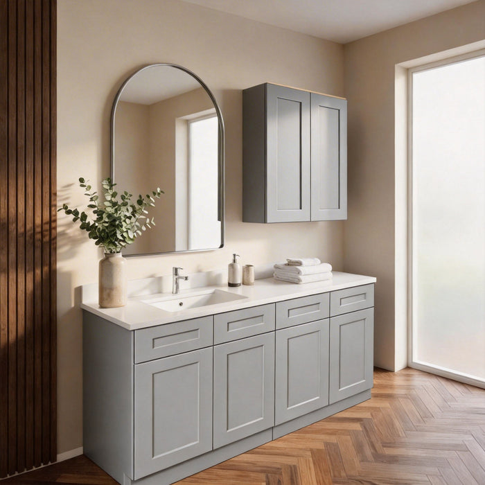 Shaker Wall Cabinet With Soft Close Hinges, Adjustable Shelves, Double Door