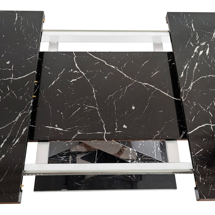 Modern Rectangle Dining Table With Stretchable TopAnd X Shape Legs