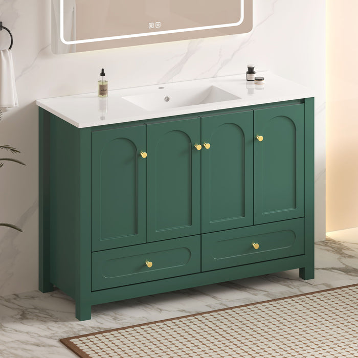 Bathroom Vanity With Sink Combo, 4 Soft Close Doors And 2 Drawers