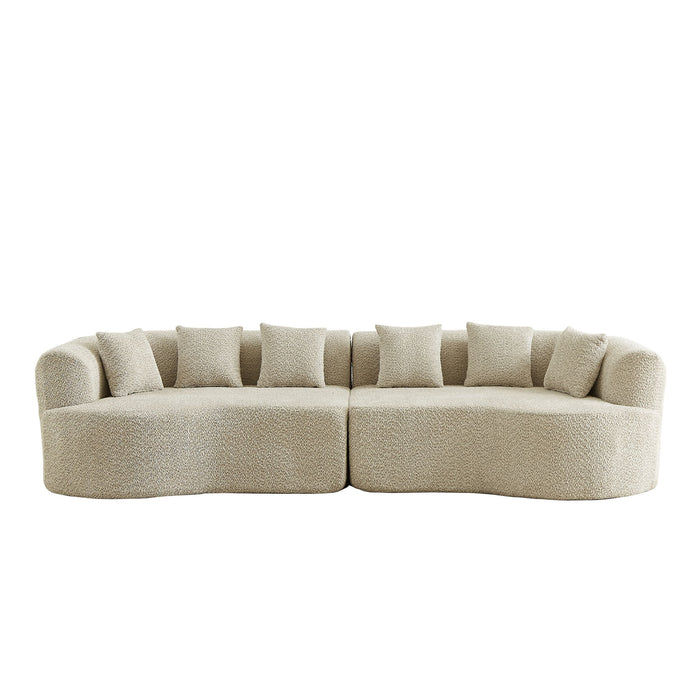 Curved Sectional Sofa With 6 Pillows