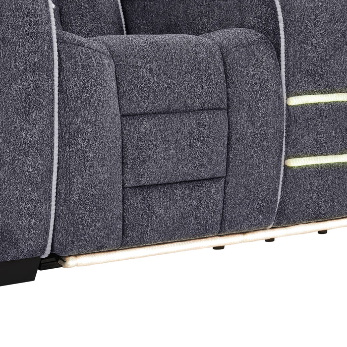 Austin - Console Reclining Loveseat With Storage Arms - Gray