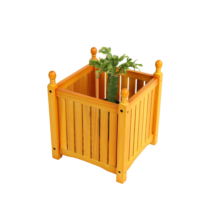 Square Outdoor Flower And Herb Pot - Teak