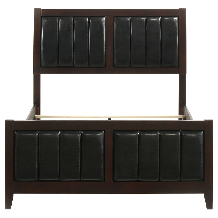 Full Panel Bed With Tufted Headboard Frame - Brown