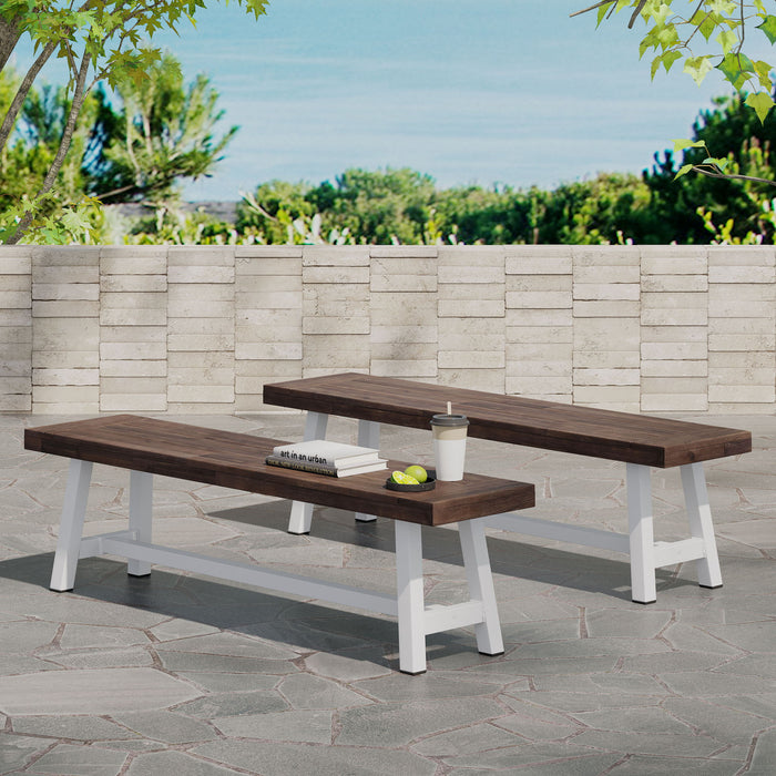 Tranquilizer - Outdoor Acacia Wood Bench With Slat Panel Design