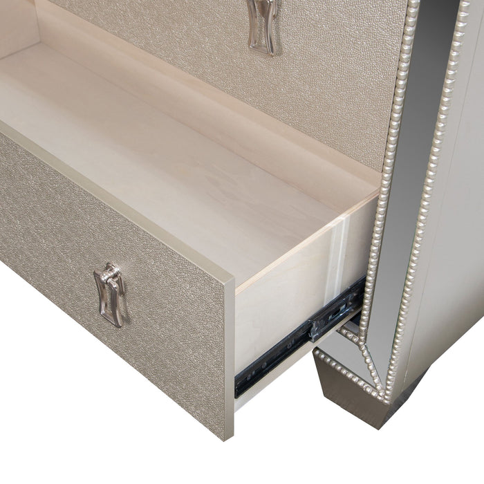 5 Drawer Chest Bedroom Furniture - Silver