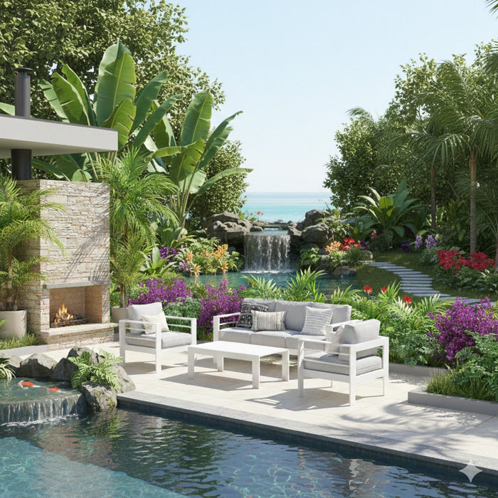 Outdoor Patio Set With All-Weather Thick Cushions