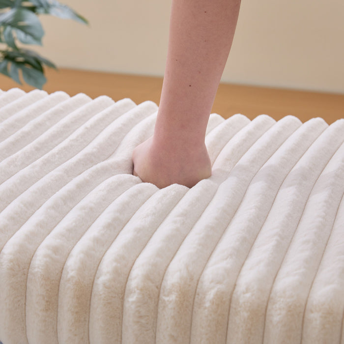 Upholstered Ottoman Coffee Table Foot Rest With Open Storage