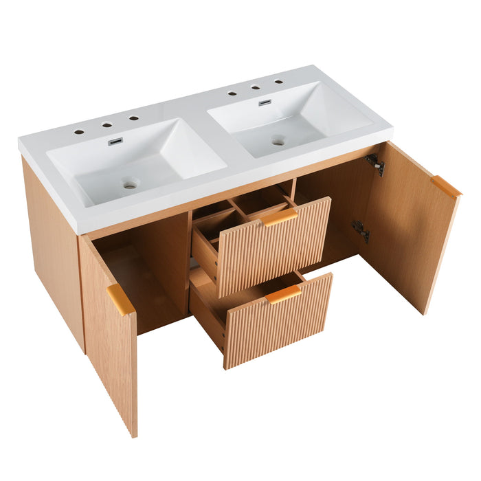 Modern Wall Mounted Bathroom Vanity, Soft Close Doors