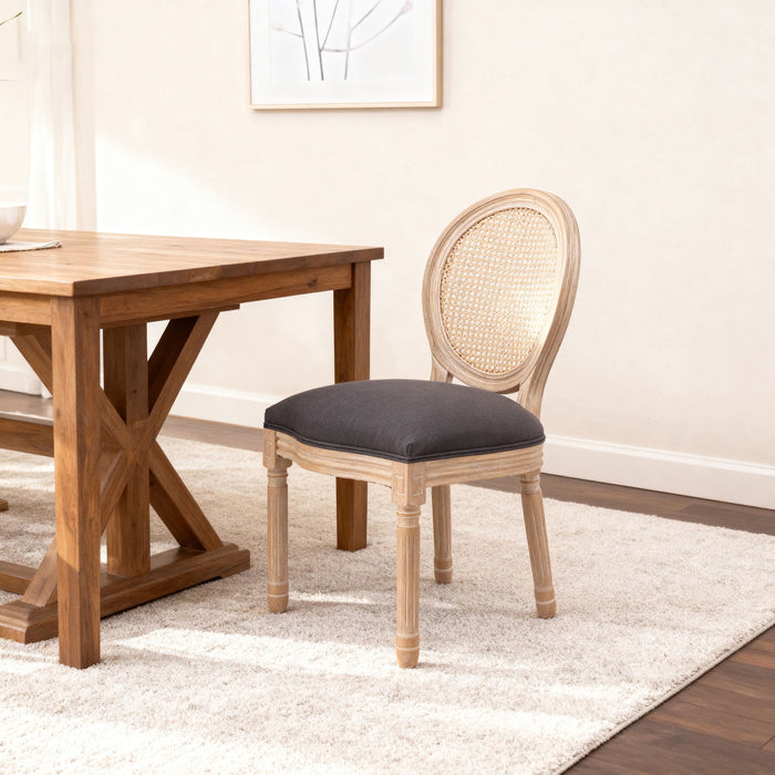 French Country Dining Chairs & Round Back (Set of 2)