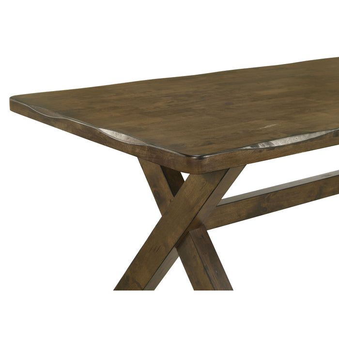 Carbon - Rectangular Dining Table With X Base Design - Brown