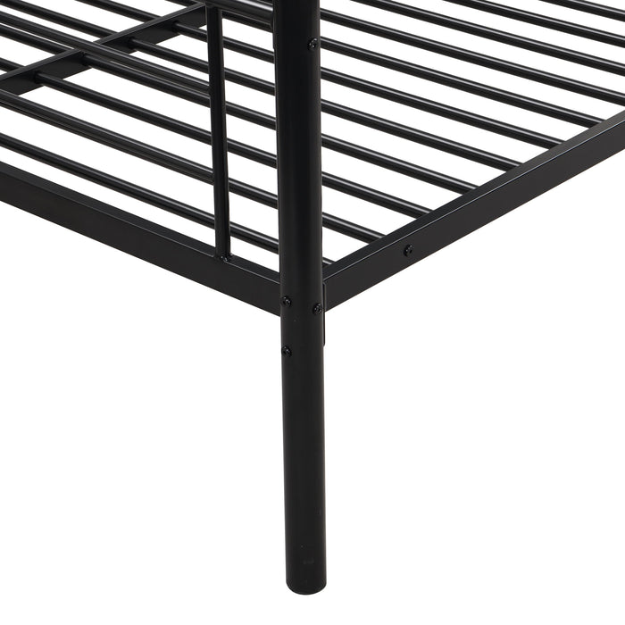 Twin Over Full Bunk Bed With Large Under-Bed Storage - Black