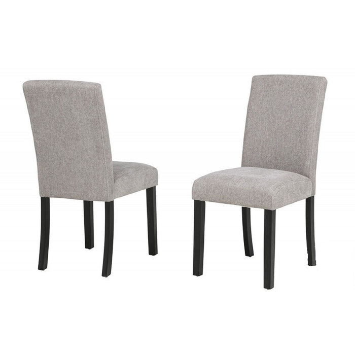 Upholstered Dining Room Kitchen Side Chairs (Set of 2) - Black / Gray
