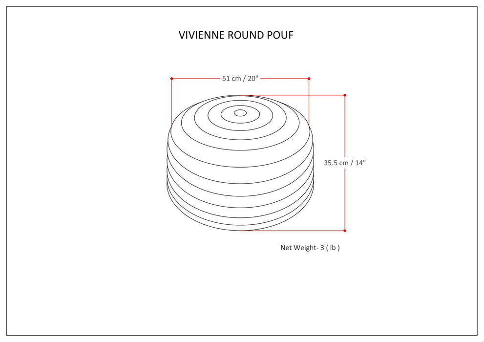 Vivienne - Upholstered Round Pouf