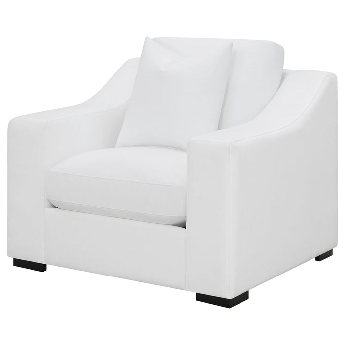 Chelan - Upholstered Sloped Arm Accent Chair - White