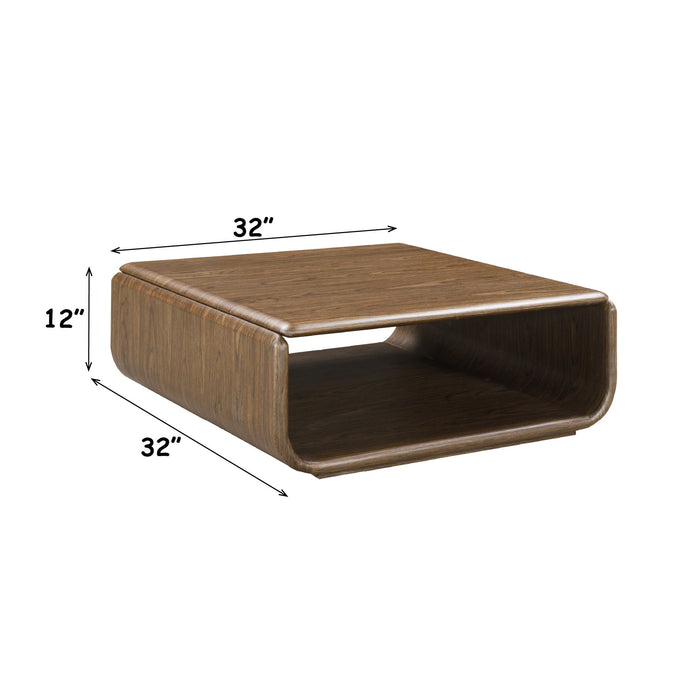 Lanza - Coffee Table With Open Shelf Storage - Dark Walnut