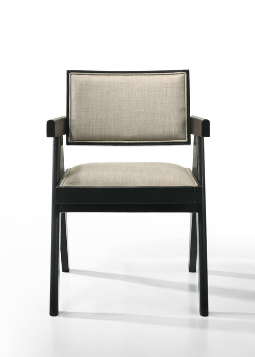 Jasper - 5 Piece Round Dining Set - Ebony Black