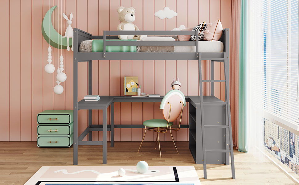 Loft Bed With Shelves With Desk
