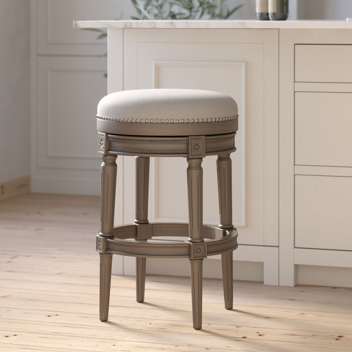 Rustic Elegance Backless Swivel Stool