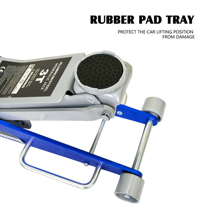 Hydraulic Trolley Floor Jack With Extra Saddle, Fits Suvs And Extended Height Trucks - Blue / Silver