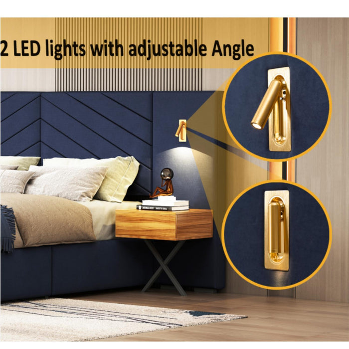 Upholstered Bed Frame With Vertical Channel Tufted Wingback Headboard