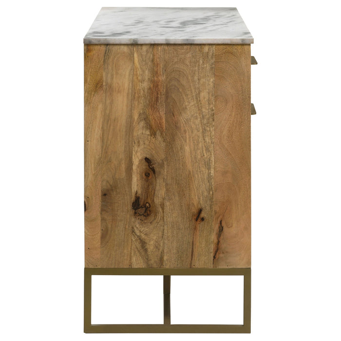 Paloma - 3 Door Herringbone Accent Cabinet - Natural