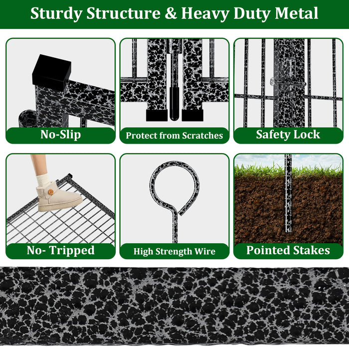 Heavy Duty Dog Playpen Outdoor 16 Piece Panels - Snow Leopard