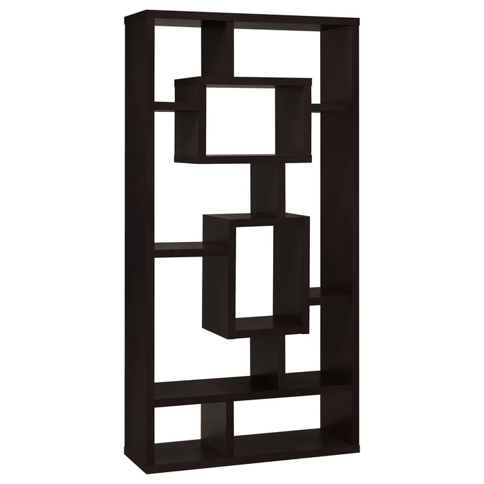 10 Shelf Open Back Bookcase - Brown