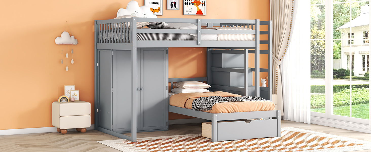 Bunk Bed With Wardrobe, Drawers