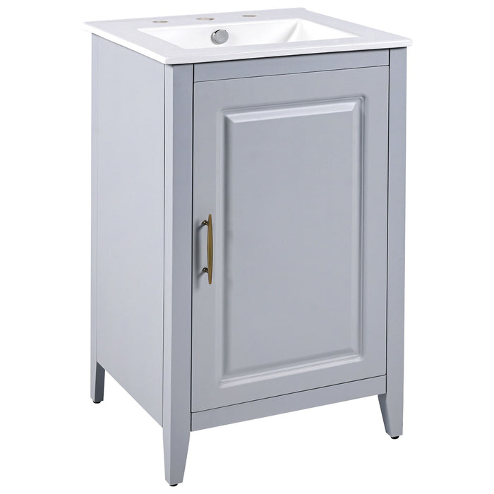 Modern Bathroom Vanity With Sink, Functional Drawer, Soft- Closing Door
