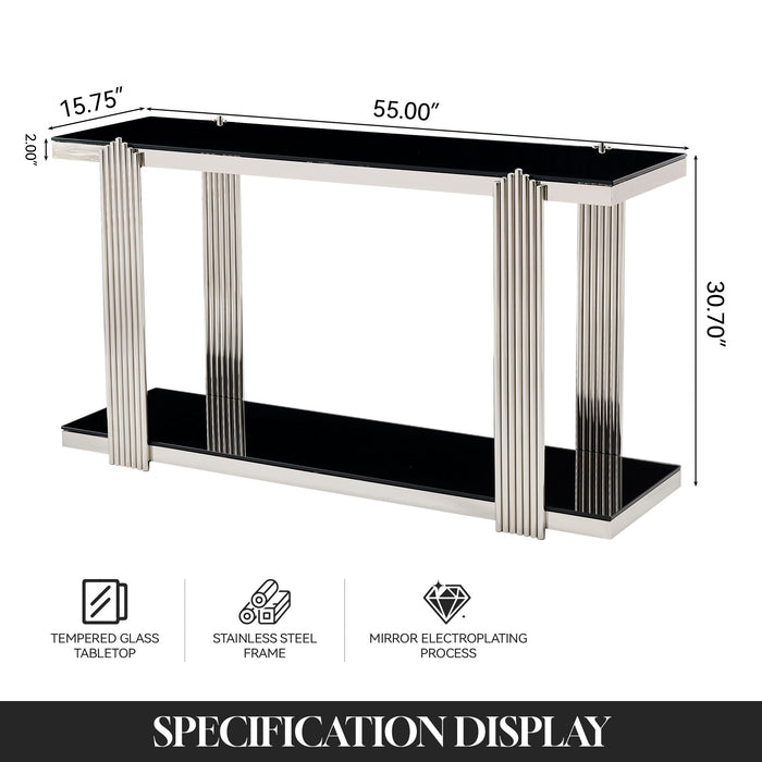 Console Table With Double Tier Storage