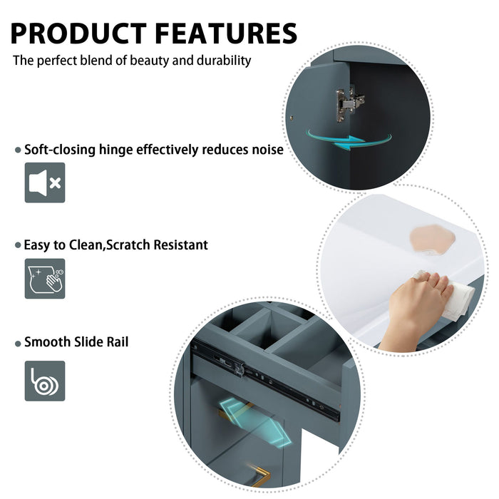 Bathroom Vanity With Sink Combo, Storage Cabinet, Freestanding Set With 3 Drawers & Soft Closing Doors