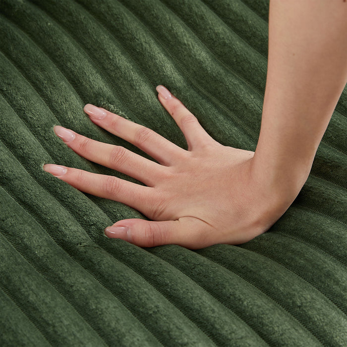 Modern 4 Seater Corduroy Sofa Couch With USB Ports And Hidden Storage