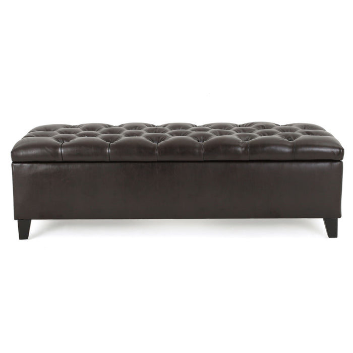 Nebulous - Upholstered Ottoman With Storage And Diamond Tufted Seat - Brown