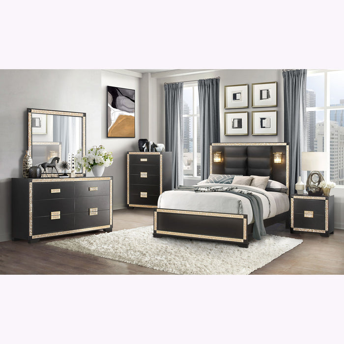 Lively - Chest With Glitter Detail And Thick Bar Handle Hardware - Black