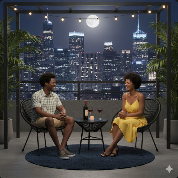 Acapulco Style 3 Piece Patio Bistro Set With Chairs