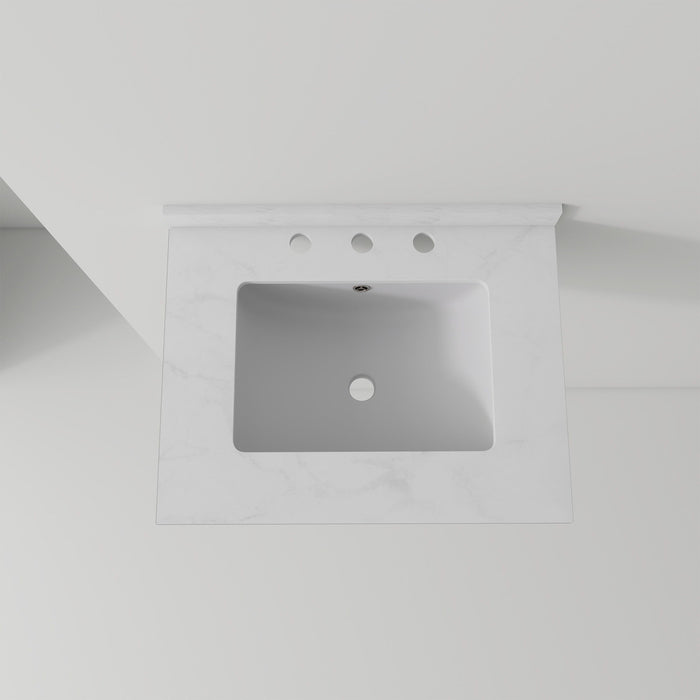 Basin Sink, 0.6" Ultra Thin Profile, Triple Faucet Holes, Sink Only