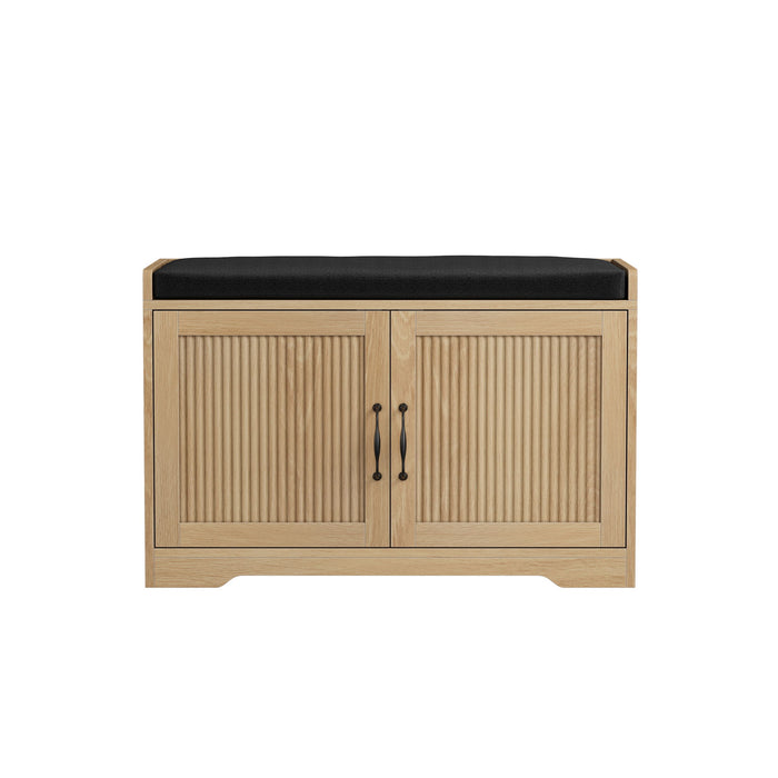 Entryway Shoe Bench With Double Doors