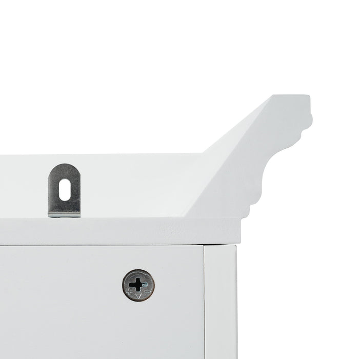 Bathroom Vanity With 2 Damping Hinge Doors, 3 Drawers, Adjustable Shelves - White