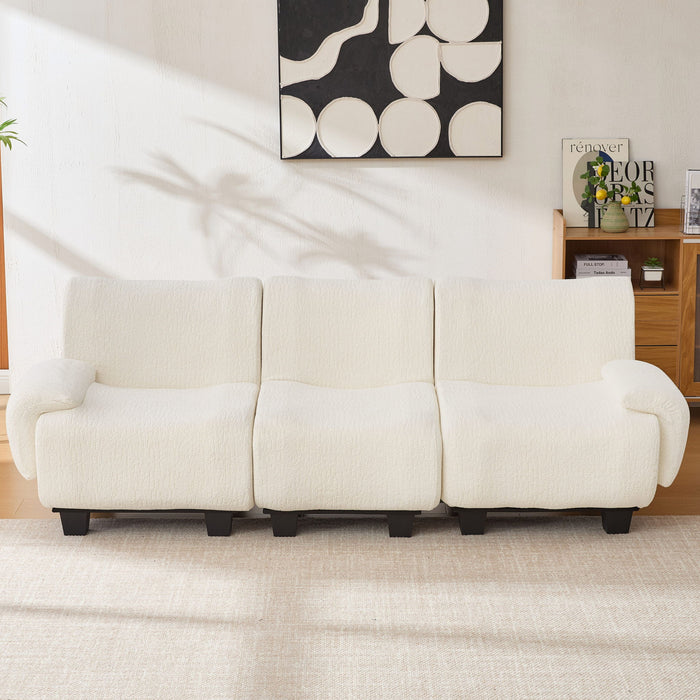 3 Seater Sofa Couch With Curved Armrests
