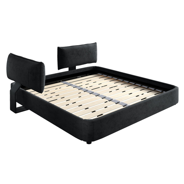 Cloud Bed Frame With Oversized Padded Movable Headboard