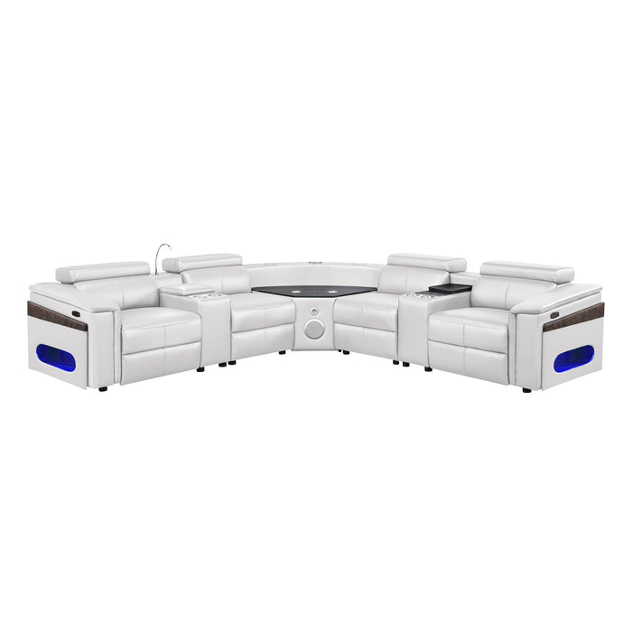 Nova - Sectional With Bluetooth Speaker, LED And Lifting Wine Cabinet