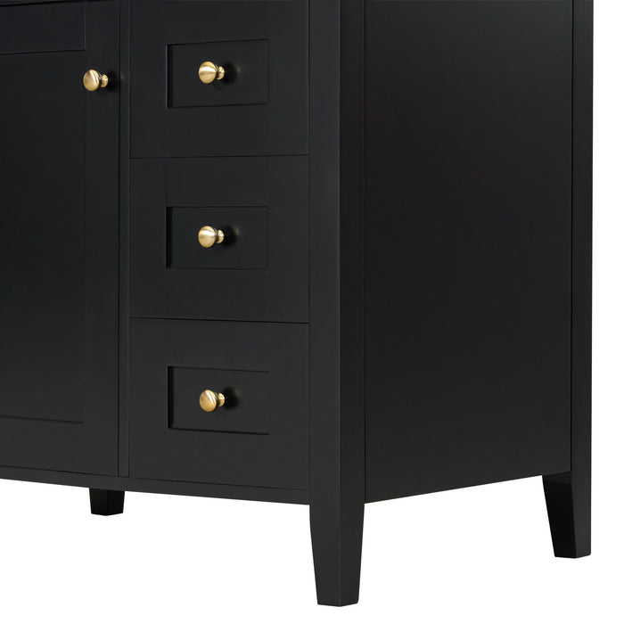 Bathroom Vanity With Sink, 3 Drawers And Adjustable Shelf