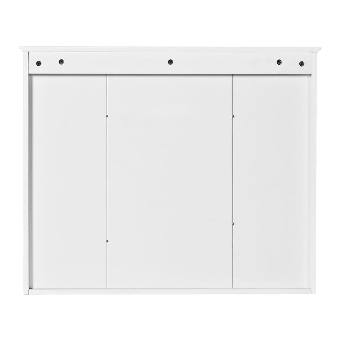 Wall Mounted Bathroom Medicine Wall Cabinet With Mirror & Open Shelves